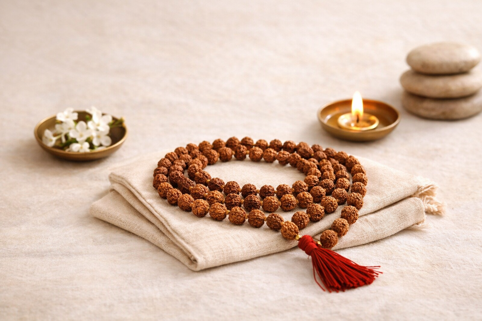 5 Mukhi Rudraksha Mala (108 Beads) with certificate – Box2Joy