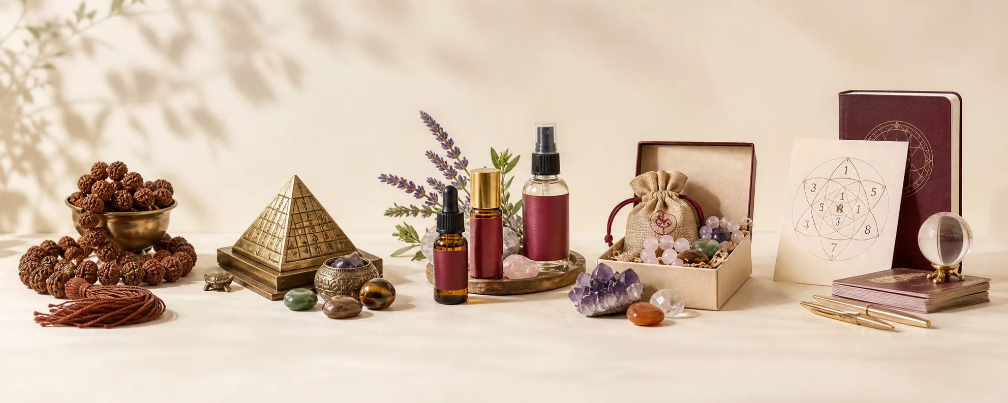 Box2Joy Rudraksha, Vastu, aromatherapy, remedy kit and numerology product categories