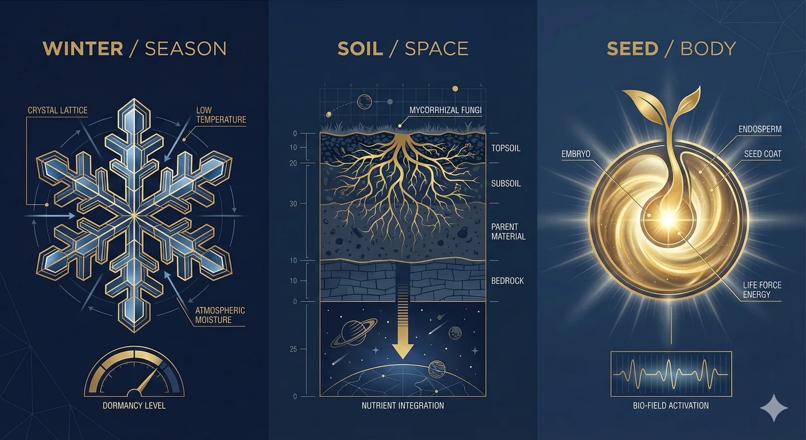 Seed, soil, and season analogy